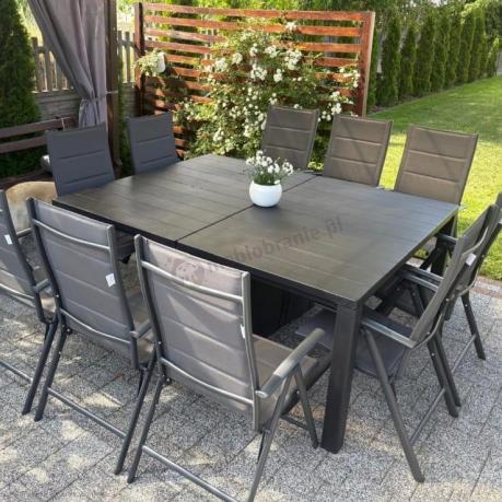 Komplet mebli ogrodowych dla 10 osób KJD10 ze składanymi krzesłami aluminiowymi
