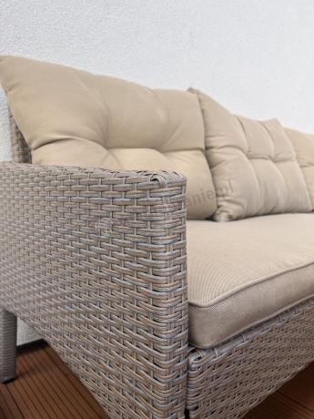 Komplet mebli ogrodowych technorattan dla 7 osób Perata Dining Natural