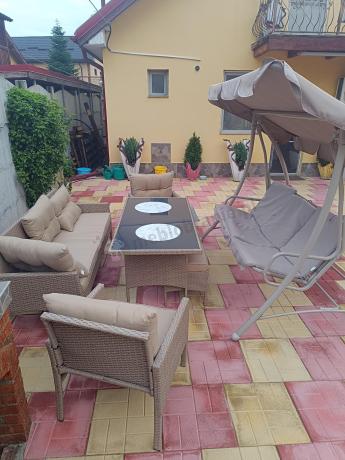Komplet mebli ogrodowych technorattan dla 7 osób Perata Dining Natural