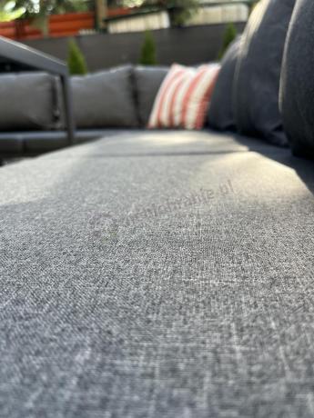 Komplet mebli ogrodowych z narożnikiem i wysokim stołem 160cm, fotelami i pufami Sodor Corner XL - Dark Grey