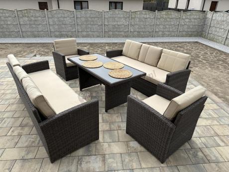 Komplet mebli ogrodowych z sofami Cofete Grande – Brown