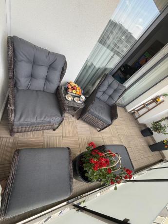 Komplet mebli ogrodowych z technorattanu z funkcją Relax Laritto Duo - Dark Brown