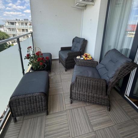 Komplet mebli ogrodowych z technorattanu z funkcją Relax Laritto Duo - Dark Brown