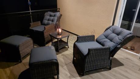 Komplet mebli ogrodowych z technorattanu z funkcją Relax Laritto Duo - Dark Brown