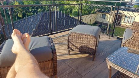 Komplet mebli ogrodowych z technorattanu z funkcją Relax Laritto Duo - Dark Brown