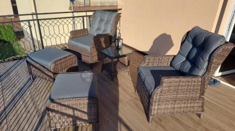 Komplet mebli ogrodowych z technorattanu z funkcją Relax Laritto Duo - Dark Brown