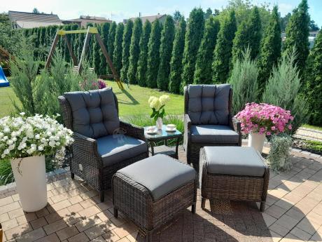 Komplet mebli ogrodowych z technorattanu z funkcją Relax Laritto Duo - Dark Brown