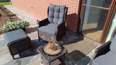 Komplet mebli ogrodowych z technorattanu z funkcją Relax Laritto Duo - Dark Brown