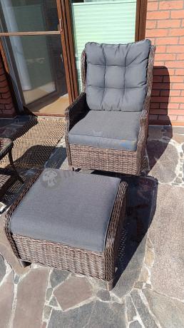 Komplet mebli ogrodowych z technorattanu z funkcją Relax Laritto Duo - Dark Brown