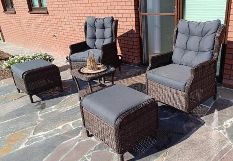 Komplet mebli ogrodowych z technorattanu z funkcją Relax Laritto Duo - Dark Brown