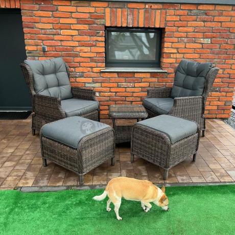 Komplet mebli ogrodowych z technorattanu z funkcją Relax Laritto Duo - Dark Brown