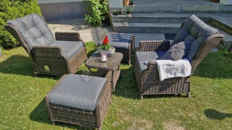 Komplet mebli ogrodowych z technorattanu z funkcją Relax Laritto Duo - Dark Brown