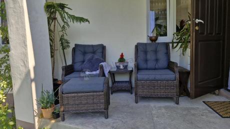 Komplet mebli ogrodowych z technorattanu z funkcją Relax Laritto Duo - Dark Brown