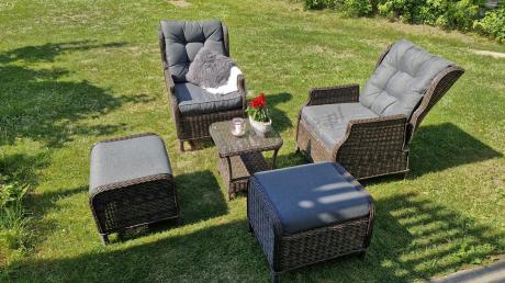 Komplet mebli ogrodowych z technorattanu z funkcją Relax Laritto Duo - Dark Brown