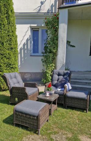 Komplet mebli ogrodowych z technorattanu z funkcją Relax Laritto Duo - Dark Brown