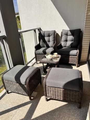 Komplet mebli ogrodowych z technorattanu z funkcją Relax Laritto Duo - Dark Brown