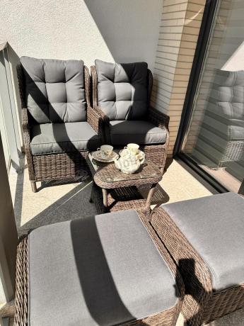 Komplet mebli ogrodowych z technorattanu z funkcją Relax Laritto Duo - Dark Brown