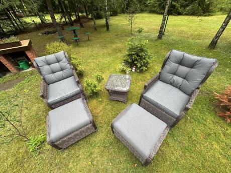 Komplet mebli ogrodowych z technorattanu z funkcją Relax Laritto Duo - Dark Brown