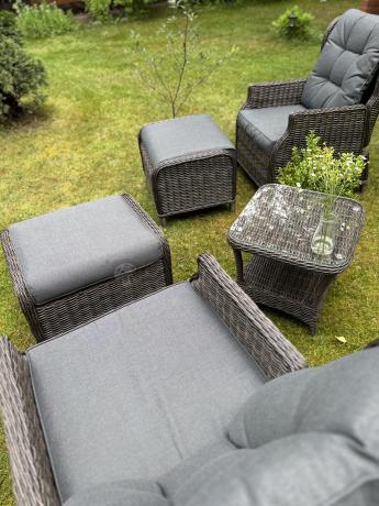 Komplet mebli ogrodowych z technorattanu z funkcją Relax Laritto Duo - Dark Brown