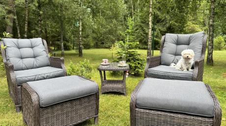 Komplet mebli ogrodowych z technorattanu z funkcją Relax Laritto Duo - Dark Brown