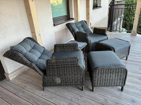 Komplet mebli ogrodowych z technorattanu z funkcją Relax Laritto Duo - Dark Brown