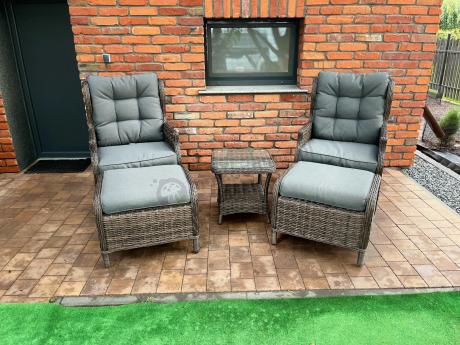 Komplet mebli ogrodowych z technorattanu z funkcją Relax Laritto Duo - Dark Brown