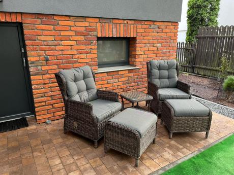 Komplet mebli ogrodowych z technorattanu z funkcją Relax Laritto Duo - Dark Brown