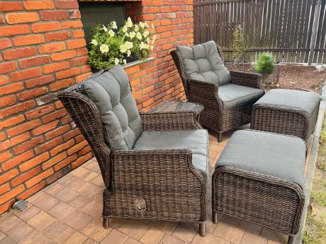 Komplet mebli ogrodowych z technorattanu z funkcją Relax Laritto Duo - Dark Brown