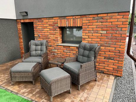 Komplet mebli ogrodowych z technorattanu z funkcją Relax Laritto Duo - Dark Brown