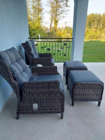 Komplet mebli ogrodowych z technorattanu z funkcją Relax Laritto Duo - Dark Brown