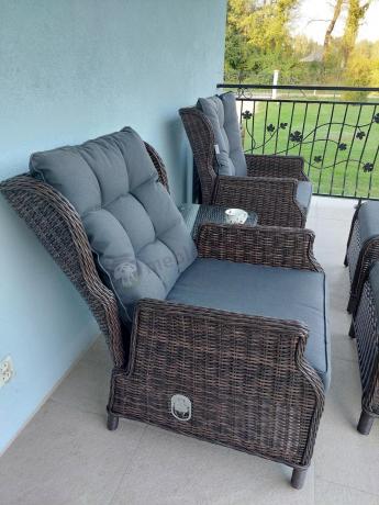 Komplet mebli ogrodowych z technorattanu z funkcją Relax Laritto Duo - Dark Brown