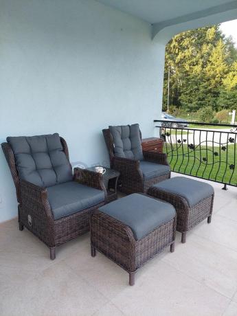 Komplet mebli ogrodowych z technorattanu z funkcją Relax Laritto Duo - Dark Brown