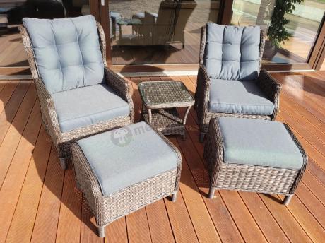 Komplet mebli ogrodowych z technorattanu z funkcją Relax Laritto Duo - Dark Brown