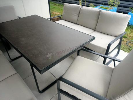 Komplet mebli ogrodowych z wysokim stołem 160cm, sofami i fotelami - Ater Grande - Beige