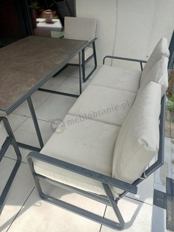 Komplet mebli ogrodowych z wysokim stołem 160cm, sofami i fotelami - Ater Grande - Beige