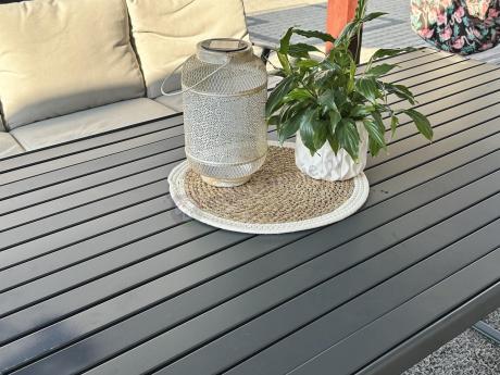 Komplet mebli ogrodowych z wysokim stołem 160cm, sofami i fotelami - Ater Grande - Beige