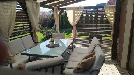 Komplet mebli ogrodowych z wysokim stołem 160cm, sofami i fotelami - Ater Grande - Beige