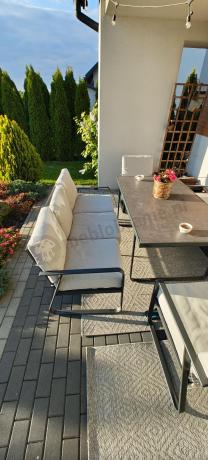 Komplet mebli ogrodowych z wysokim stołem 160cm, sofami i fotelami - Ater Grande - Beige