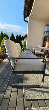 Komplet mebli ogrodowych z wysokim stołem 160cm, sofami i fotelami - Ater Grande - Beige