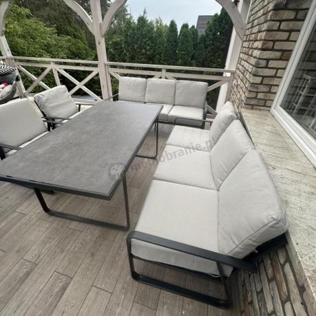 Komplet mebli ogrodowych z wysokim stołem 160cm, sofami i fotelami - Ater Grande - Beige