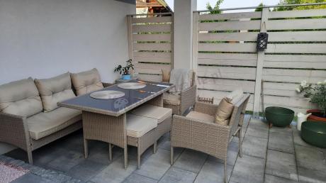 Komplet mebli ogrodowychtechnorattan dla 7 osób Perata Dining Natural