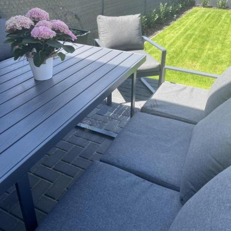 Komplet mebli tarasowych dla 8 osób - 2 sofy, 2 fotele i wysoki stół 160cm - Panaon Grande DG