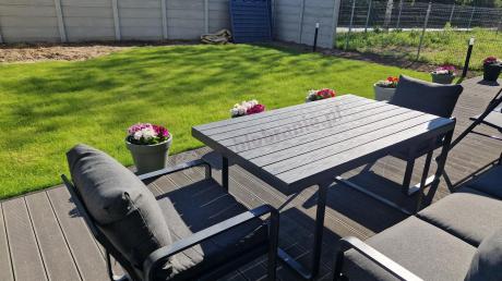 Komplet mebli tarasowych dla 8 osób - 2 sofy, 2 fotele i wysoki stół 160cm - Panaon Grande DG