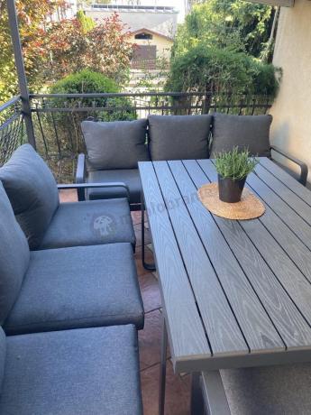 Komplet mebli tarasowych dla 8 osób - 2 sofy, 2 fotele i wysoki stół 160cm - Panaon Grande DG