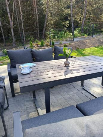 Komplet mebli tarasowych dla 8 osób - 2 sofy, 2 fotele i wysoki stół 160cm - Panaon Grande DG