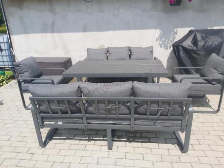 Komplet mebli tarasowych dla 8 osób - 2 sofy, 2 fotele i wysoki stół 160cm - Panaon Grande DG