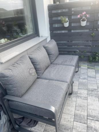 Komplet mebli tarasowych dla 8 osób - 2 sofy, 2 fotele i wysoki stół 160cm - Panaon Grande DG