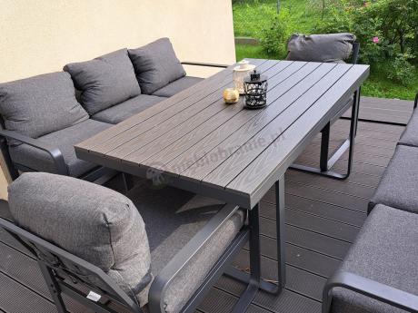 Komplet mebli tarasowych dla 8 osób - 2 sofy, 2 fotele i wysoki stół 160cm - Panaon Grande DG