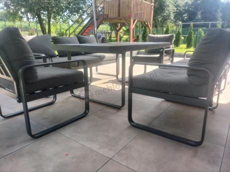 Komplet mebli tarasowych dla 8 osób - 2 sofy, 2 fotele i wysoki stół 160cm - Panaon Grande DG