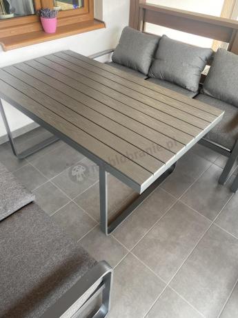 Komplet mebli tarasowych dla 8 osób - 2 sofy, 2 fotele i wysoki stół 160cm - Panaon Grande DG